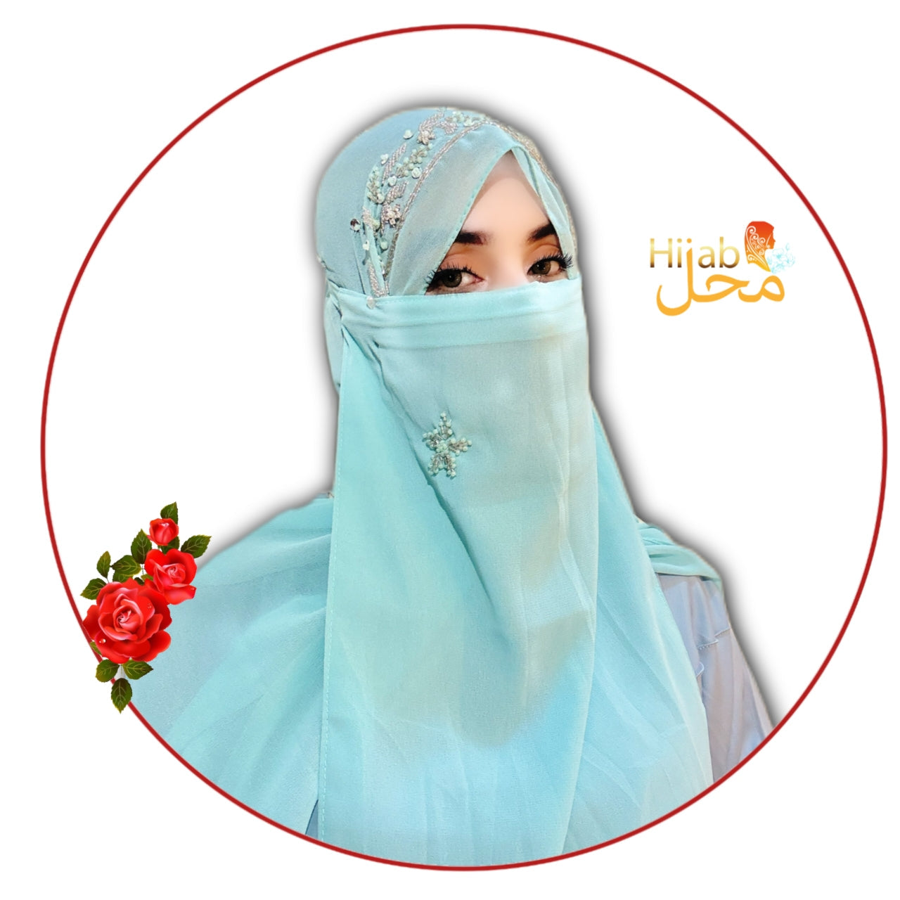 Handwork Luxury Hijab & Naqab Set (Vol 2)