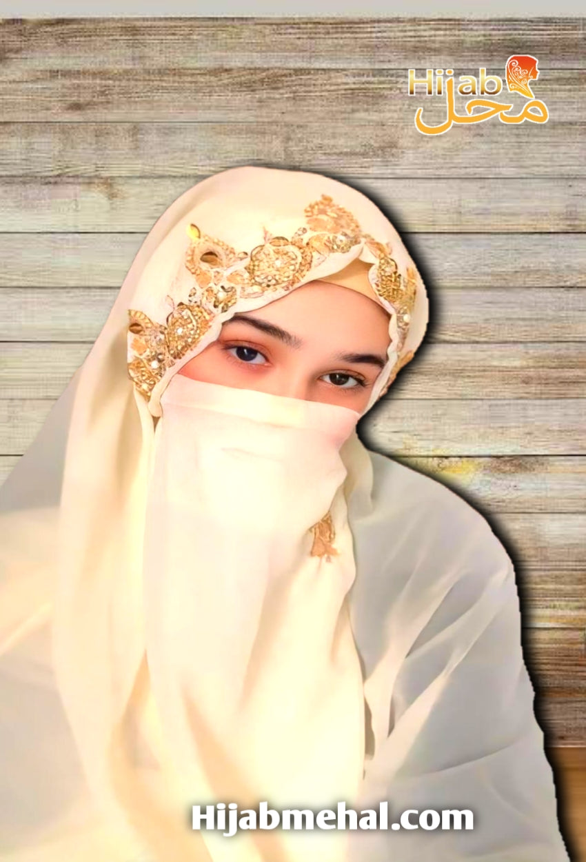 Handwork Bridal Luxury Hijab & Naqab ⭐️⭐️⭐️⭐️⭐️ (5.0/5)