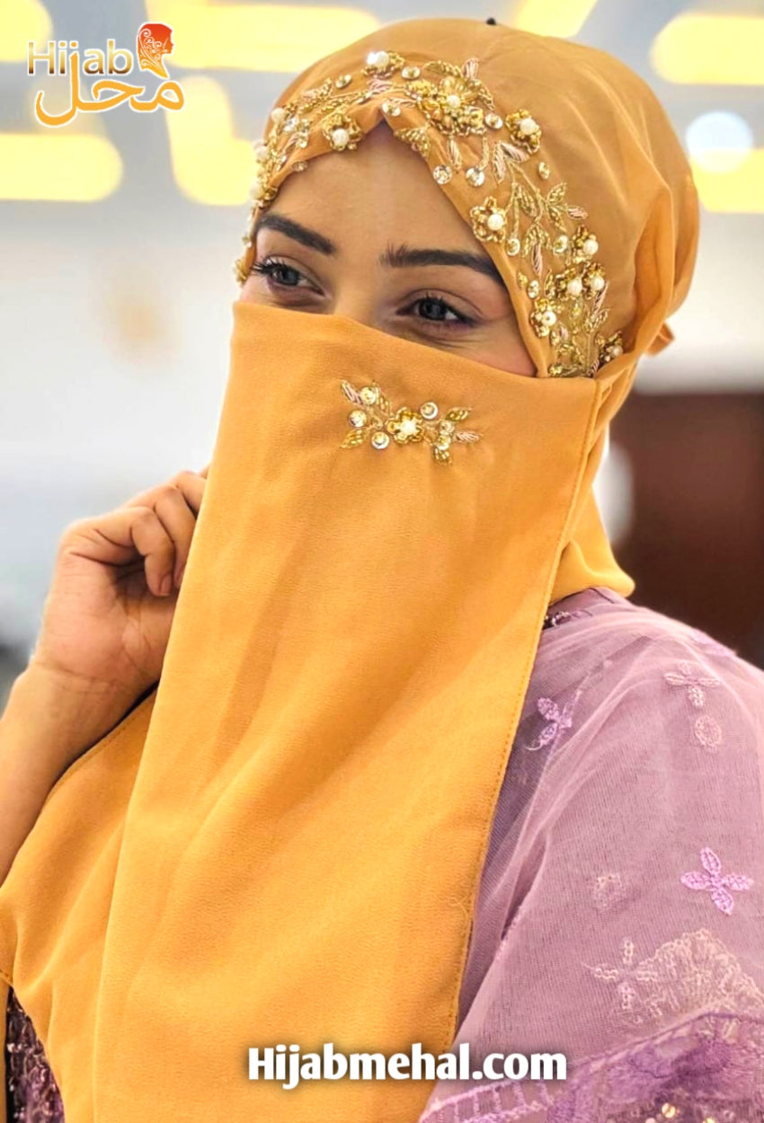 Handwork Bridal Luxury Hijab & Naqab ⭐️⭐️⭐️⭐️⭐️ (4.7/5)
