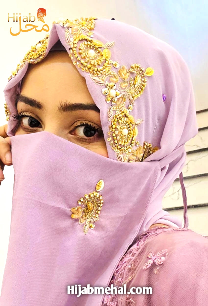 Handwork Bridal Luxury Hijab & Naqab ⭐️⭐️⭐️⭐️⭐️ (4.9/5)