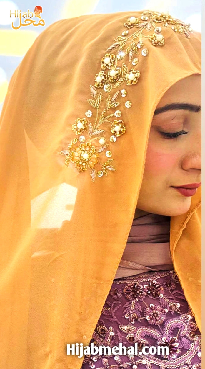 Handwork Bridal Luxury Hijab ⭐️⭐️⭐️⭐️⭐️ (4.9/5)