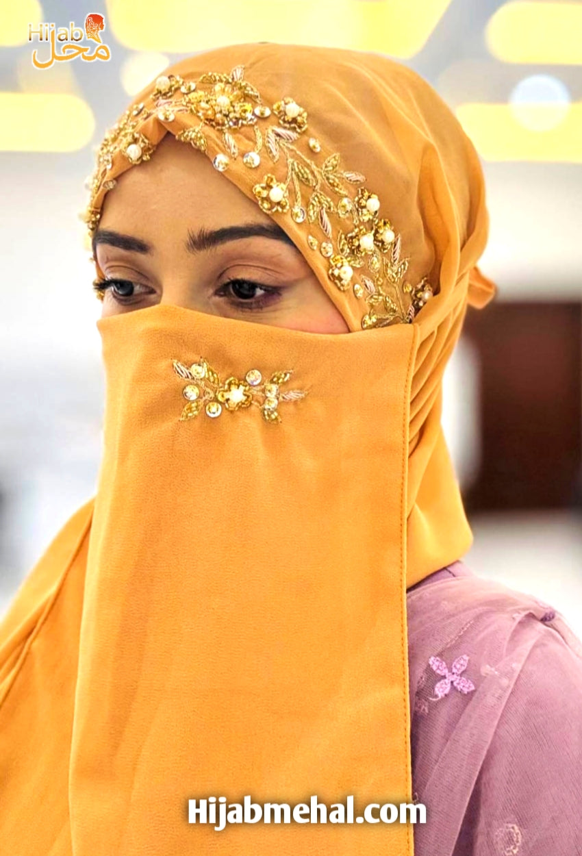 Handwork Bridal Luxury Hijab & Naqab ⭐️⭐️⭐️⭐️⭐️ (4.7/5)