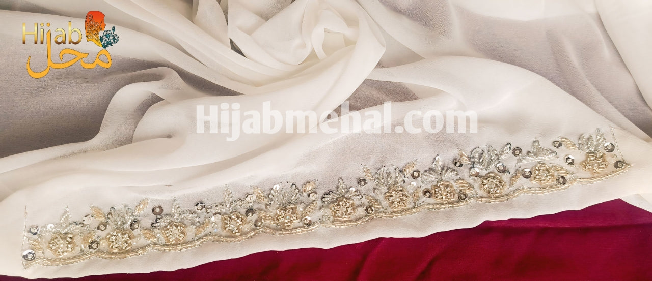 Handwork Partywear Premium Hijab ⭐️⭐️⭐️⭐️☆ (4.3/5)