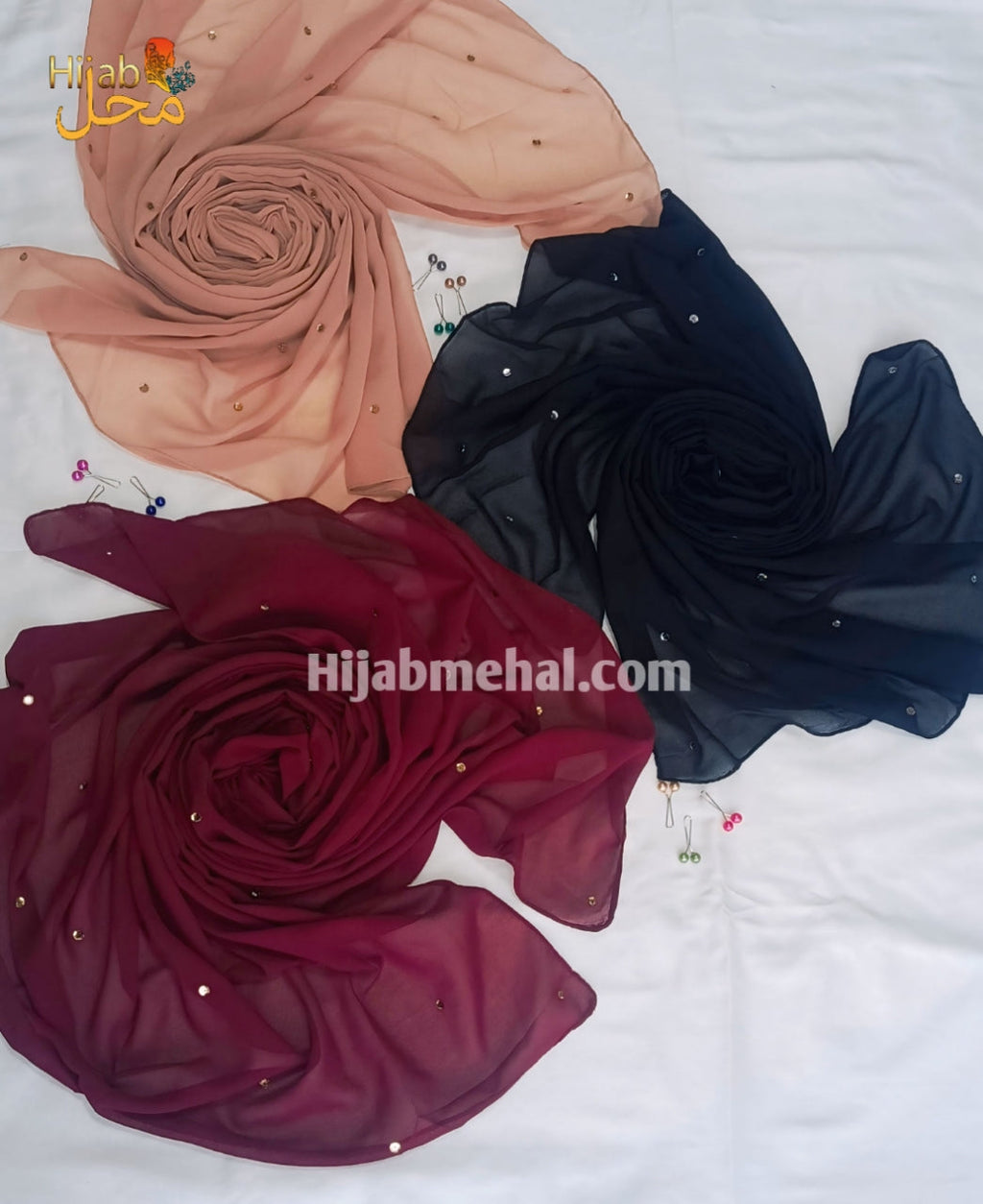 Georgette Premium Sequence Hijab (Pack of 3) ⭐️⭐️⭐️⭐️⭐️ (4.8/5)