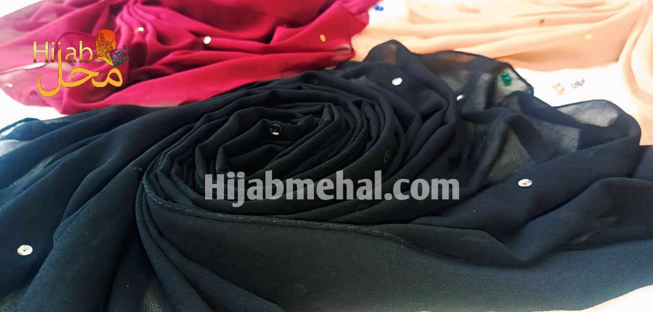 Georgette Premium Sequence Hijab (Pack of 3) ⭐️⭐️⭐️⭐️⭐️ (4.8/5)