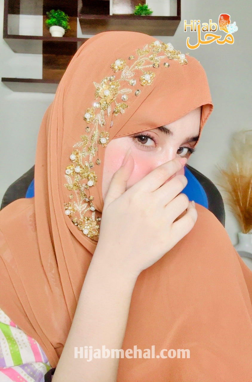 Handwork Bridal Luxury Hijab ⭐️⭐️⭐️⭐️☆ (4.3/5)