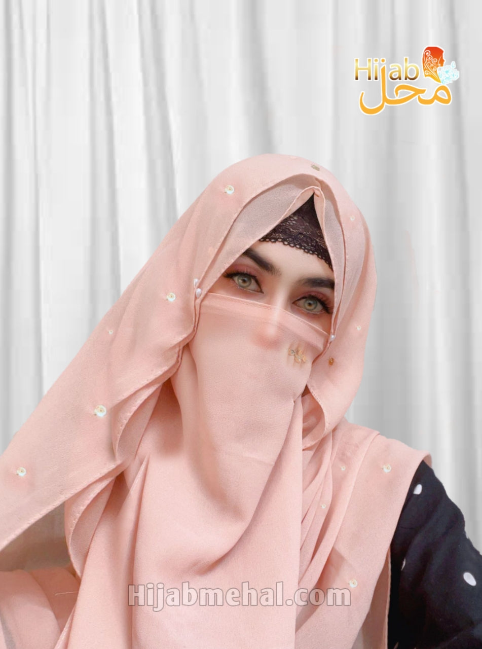Georgette Premium Sequence Hijab & Naqab Set ⭐️⭐️⭐️⭐️⭐️ (4.9/5)