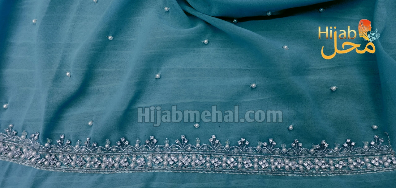 Handwork Luxury Bridal Hijab ⭐️⭐️⭐️⭐️⭐️ (4.8/5)