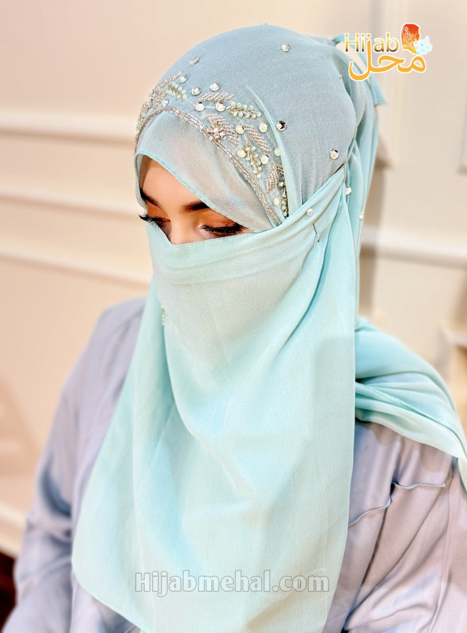 Handwork Partywear Hijab & Naqab Set ⭐️⭐️⭐️⭐️⭐️ (4.8/5)