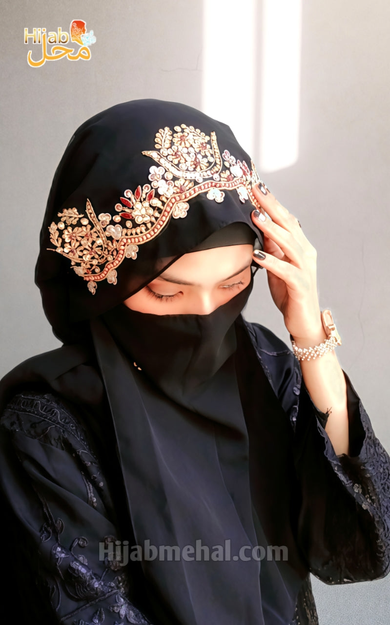 Handwork Bridal Luxury Hijab & Naqab ⭐️⭐️⭐️⭐️⭐️ (4.9/5)