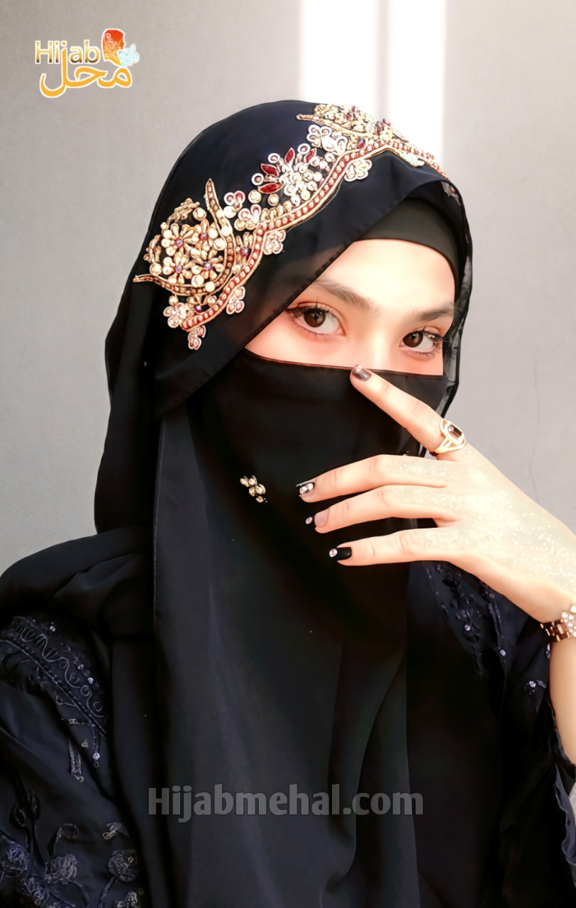 Handwork Bridal Luxury Hijab & Naqab ⭐️⭐️⭐️⭐️⭐️ (4.9/5)