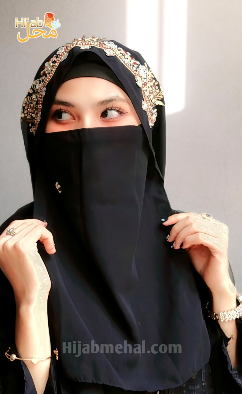 Handwork Bridal Luxury Hijab & Naqab ⭐️⭐️⭐️⭐️⭐️ (4.9/5)