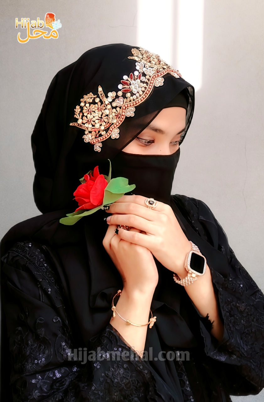 Handwork Bridal Luxury Hijab & Naqab ⭐️⭐️⭐️⭐️⭐️ (4.9/5)