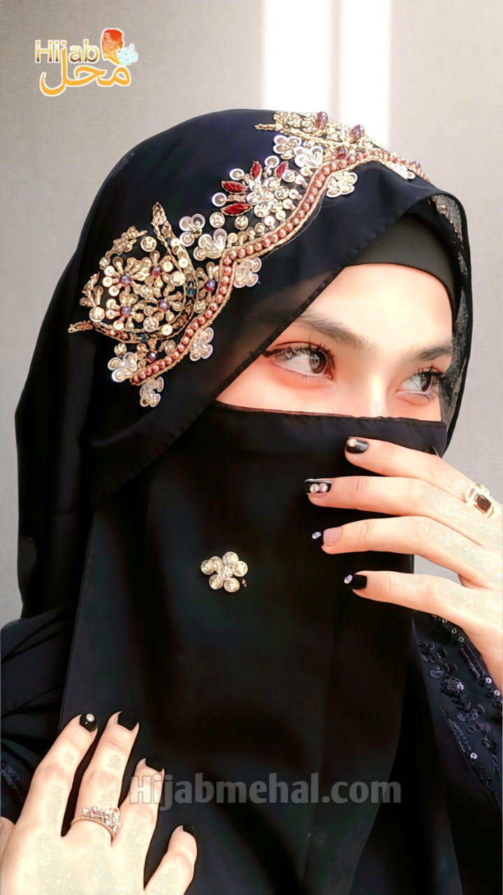 Handwork Bridal Luxury Hijab & Naqab ⭐️⭐️⭐️⭐️⭐️ (4.9/5)