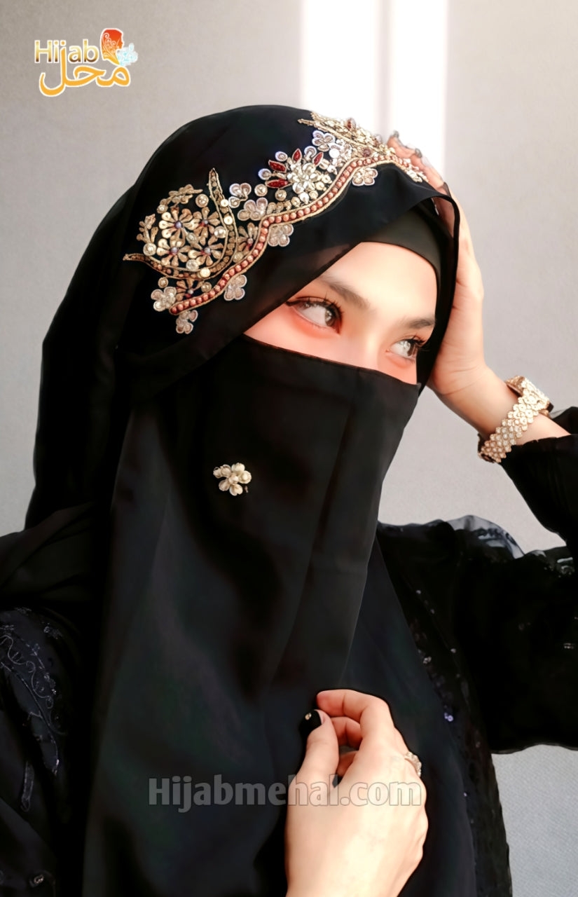 Handwork Bridal Luxury Hijab & Naqab ⭐️⭐️⭐️⭐️⭐️ (4.9/5)