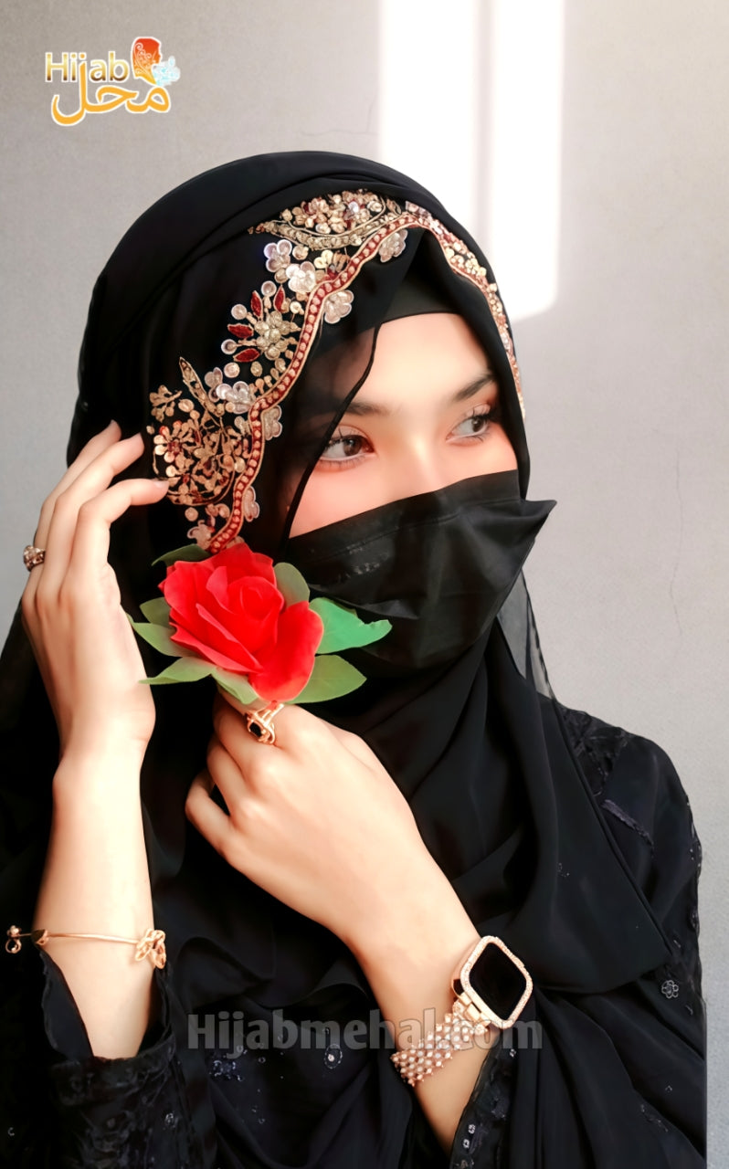 Handwork Bridal Luxury Hijab ⭐️⭐️⭐️⭐️⭐️ (4.8/5)