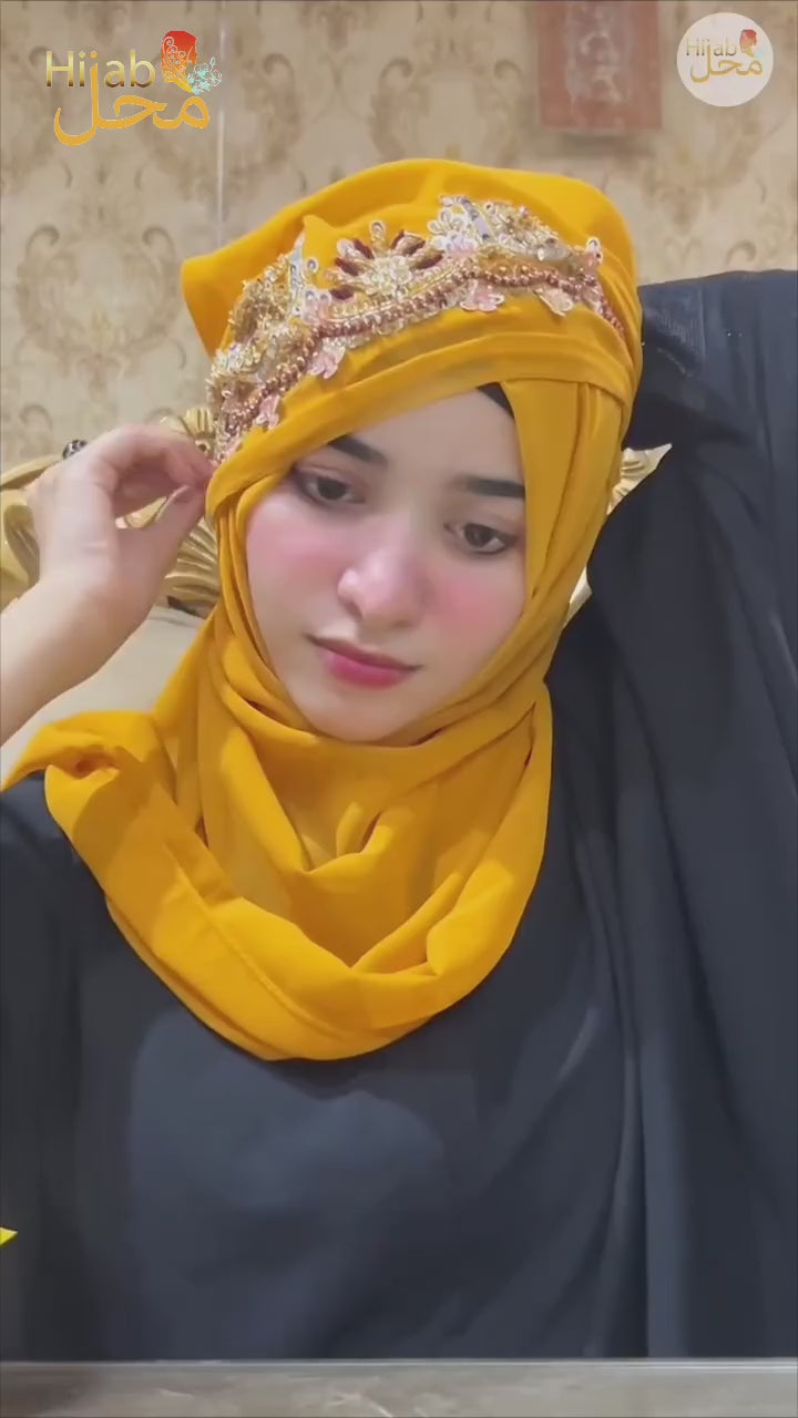 Handwork Bridal Hijab (Mayyo Ceremony) ⭐️⭐️⭐️⭐️⭐️ (5.0/5)