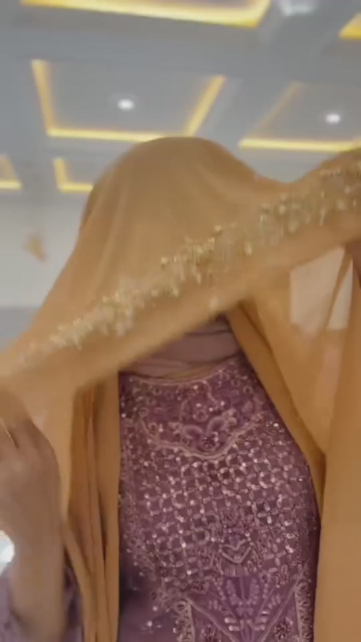 Handwork Bridal Luxury Hijab ⭐️⭐️⭐️⭐️⭐️ (4.9/5)