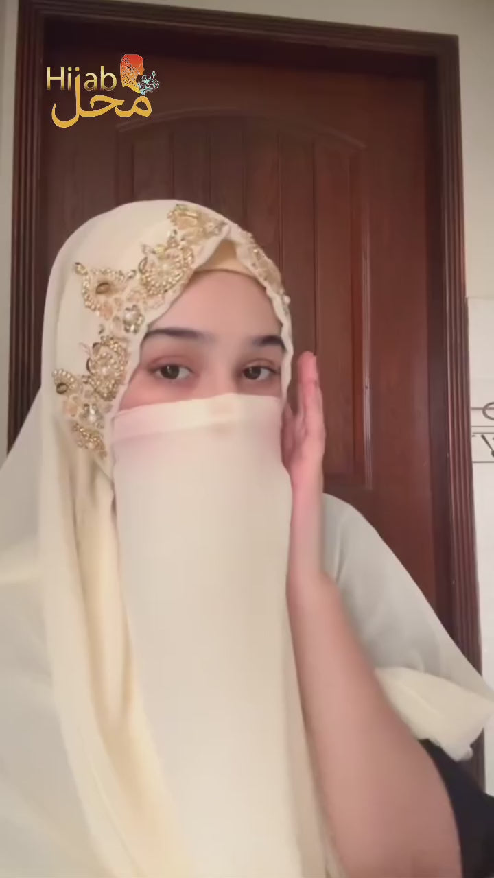 Handwork Bridal Luxury Hijab & Naqab ⭐️⭐️⭐️⭐️⭐️ (5.0/5)